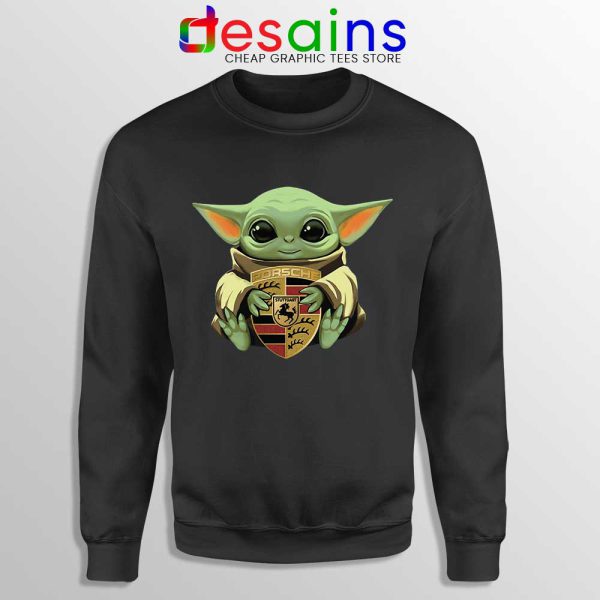 Baby Yoda Porsche Logo Black Sweatshirt The Child Mandalorian