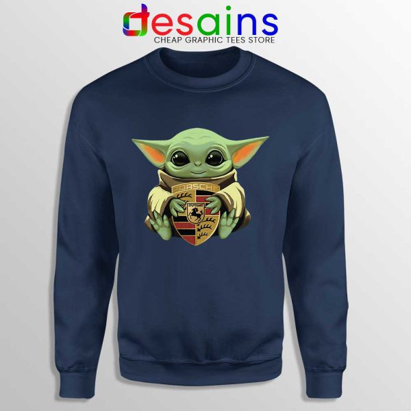 Baby Yoda Porsche Logo Navy Sweatshirt The Child Mandalorian Sweaters