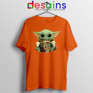 Baby Yoda Porsche Logo Orange Tshirt The Child Mandalorian Tees