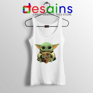 Baby Yoda Porsche Logo White Tank Top The Child Mandalorian Tops