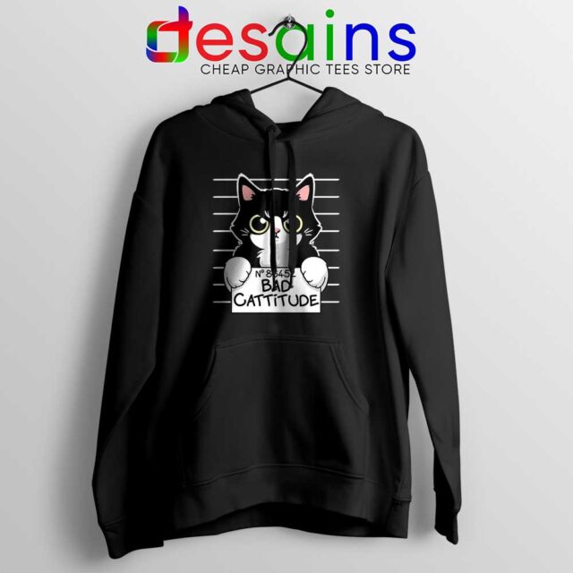 Bad Cattitude Cat Mug Shot Hoodie