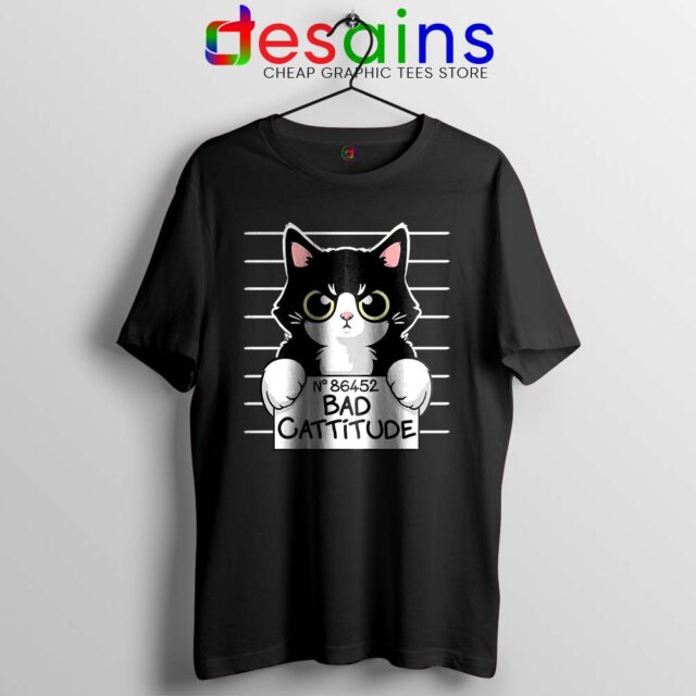 Bad Cattitude Cat Mug Shot Tshirt