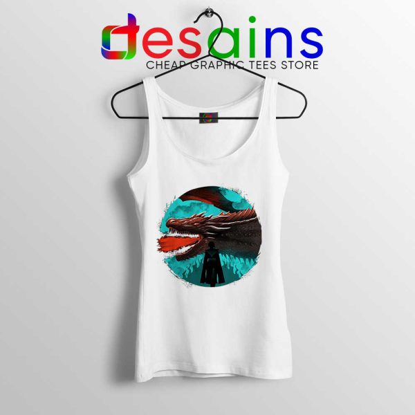 Best Dracarys Dragon Art White Tank Top Daenerys Targaryen Tops