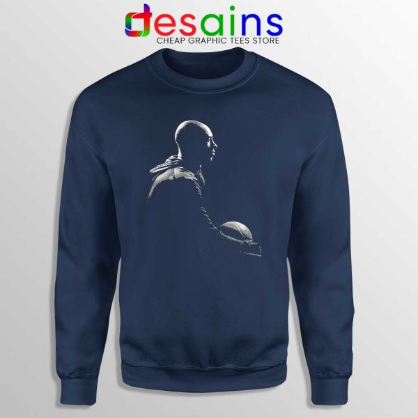 Black Mamba Silhouette Portrait Navy Sweatshirt NBA Kobe Bryant