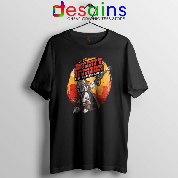 Bounty Hunter vs The Galaxy Black Tshirt The Mandalorian Tee Shirts