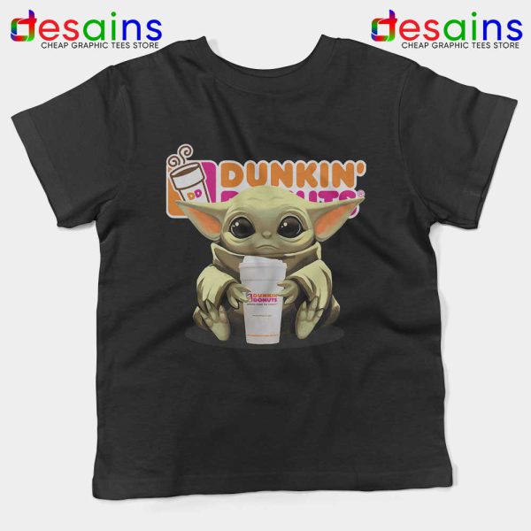 Dunkin Donuts Baby Yoda Kids Tshirt The Mandalorian Disney Youth Tees