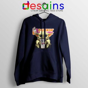 Dunkin Donuts Baby Yoda Navy Hoodie The Mandalorian Disney Hoodies