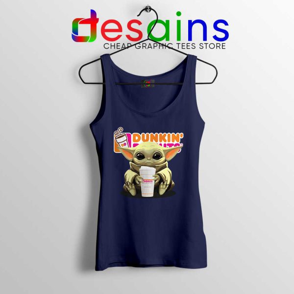 Dunkin Donuts Baby Yoda Navy Tank Top The Mandalorian Disney Tops
