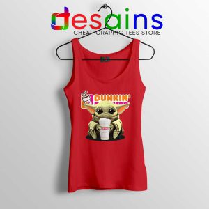 Dunkin Donuts Baby Yoda Red Tank Top The Mandalorian Disney Tops