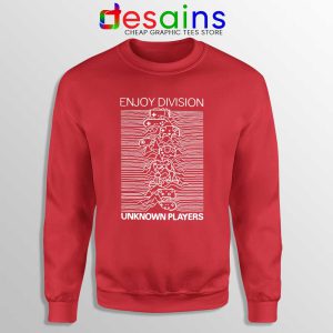 Enjoy Division Unknown Players Red Sweatshirt Gamer Joy Division