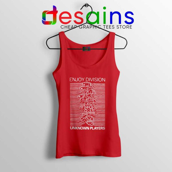 Enjoy Division Unknown Players Red Tank Top Gamer Joy Division Tops