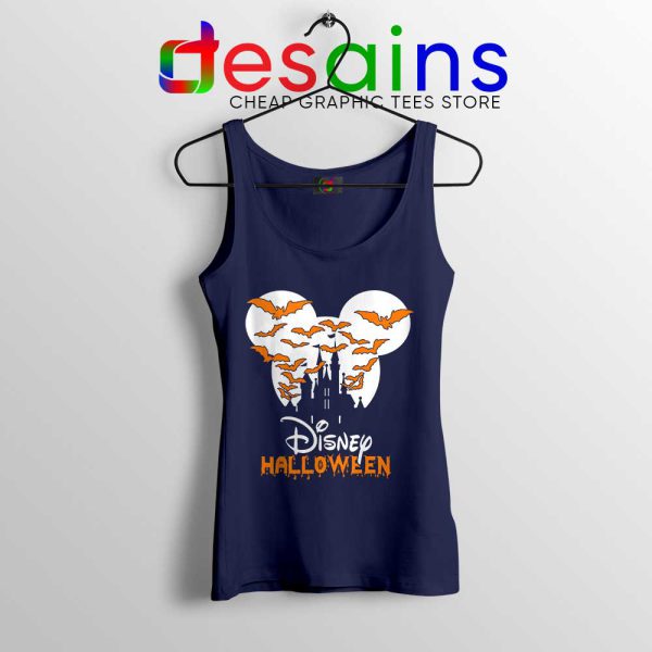 Halloween Cinderella Castle Navy Tank Top Walt Disney Logo Tops