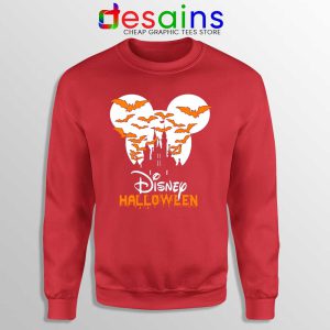 Halloween Cinderella Castle Red Sweatshirt Walt Disney Logo Sweaters