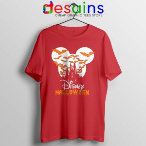 Halloween Cinderella Castle Red Tshirt Walt Disney Logo Tees