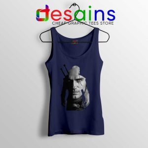 Henry Cavill Geralt of Rivia Navy Tank Top The Witcher Series Tops