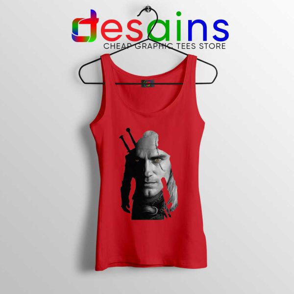 Henry Cavill Geralt of Rivia Red Tank Top The Witcher Series Tops