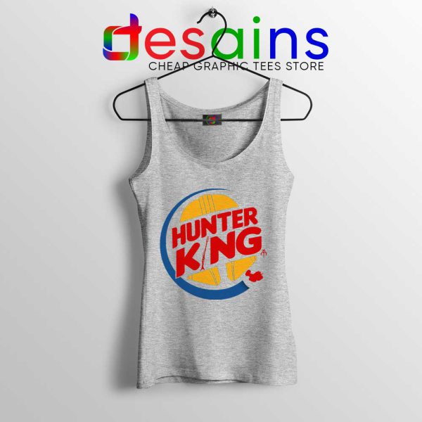 Hunter King Mandalorian Sport Grey Tank Top Disney Burger King Logo Tops