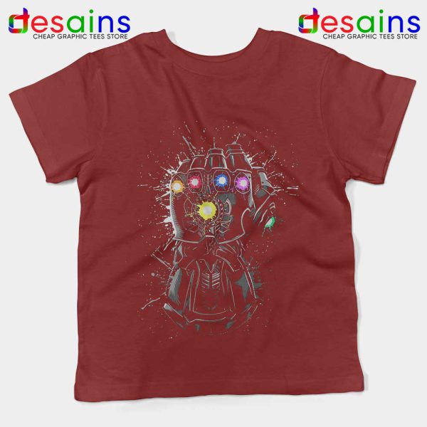 Infinity Gauntlet Art Maroon Kids Tshirt Avengers Endgame Youth