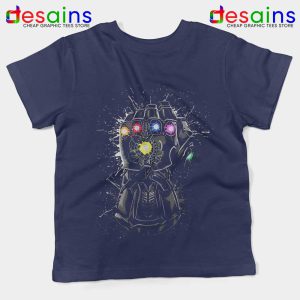 Infinity Gauntlet Art Navy Kids Tshirt Avengers Endgame Youth