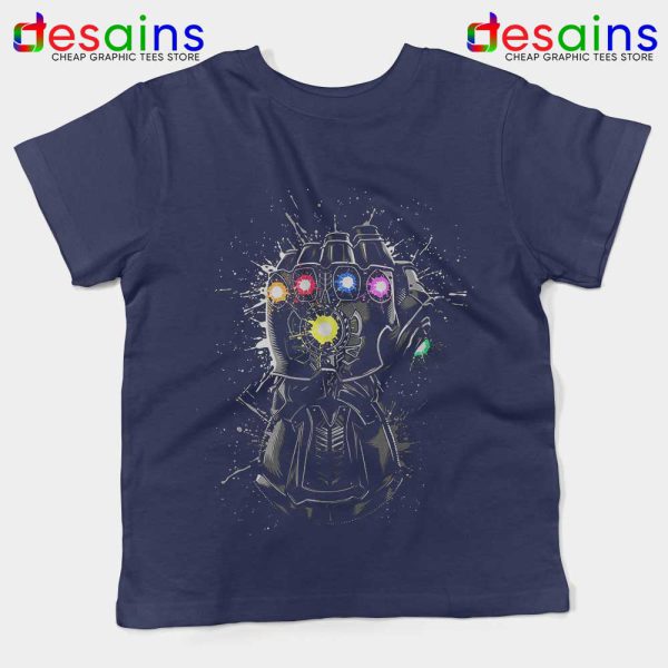 Infinity Gauntlet Art Navy Kids Tshirt Avengers Endgame Youth