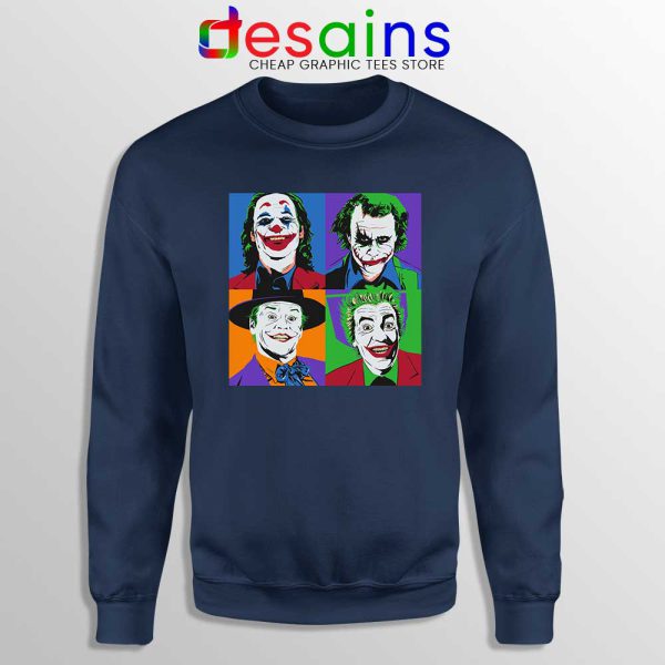 Joker Movie Pop Art Navy Sweatshirt DC Comics Merch Sweaters