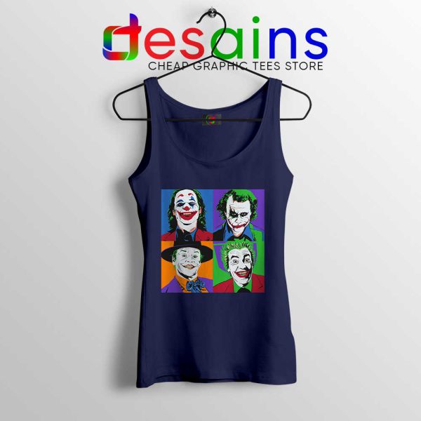 Joker Movie Pop Art Navy Tank Top DC Comics Merch Tops