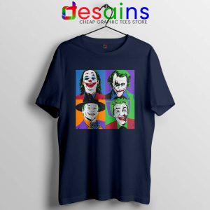 Joker Movie Pop Art Navy Tshirt ‎DC Comics Merch Tees
