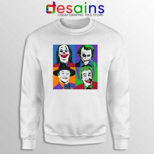 Joker Movie Pop Art White Sweatshirt DC Comics Merch Sweaters