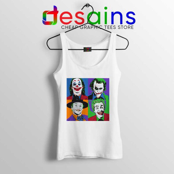 Joker Movie Pop Art White Tank Top DC Comics Merch Tops