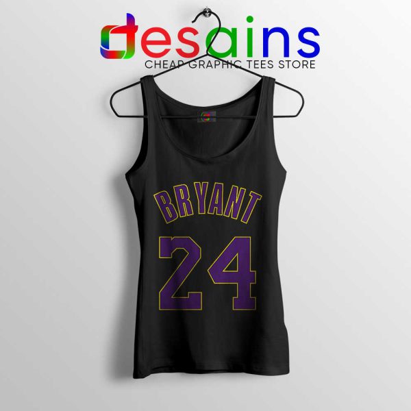 Kobe Bryant 24 LA Lakers Black Tank Top NBA Legend Mamba Tops