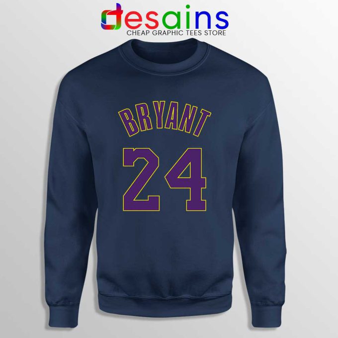 Kobe Bryant 24 LA Lakers Navy Sweatshirt NBA Legend Mamba