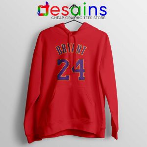 Kobe Bryant 24 LA Lakers Red Hoodie NBA Legend Mamba Hoodies