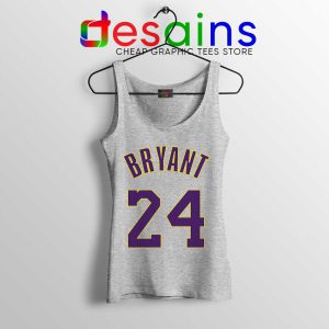 Kobe Bryant 24 LA Lakers Sport Grey Tank Top NBA Legend Mamba Tops