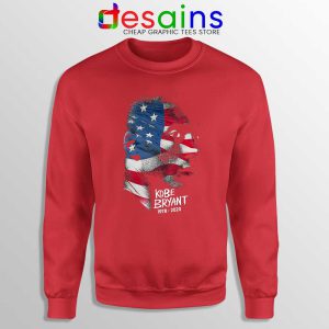 Kobe Bryant USA Flag Red Sweatshirt Tribute Black Mamba Sweaters