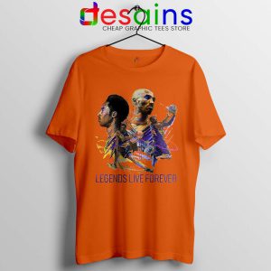 Kobe Legends Live Forever Orange Tshirt RIP Black Mamba Tees