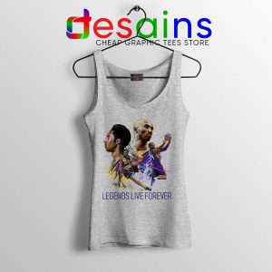 Kobe Legends Live Forever Sport Grey Tank Top RIP Black Mamba Tops