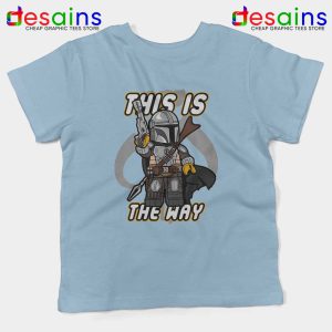 Lego Mando The Mandalorian Light Blue Kids Tshirt This Is the Way Youth