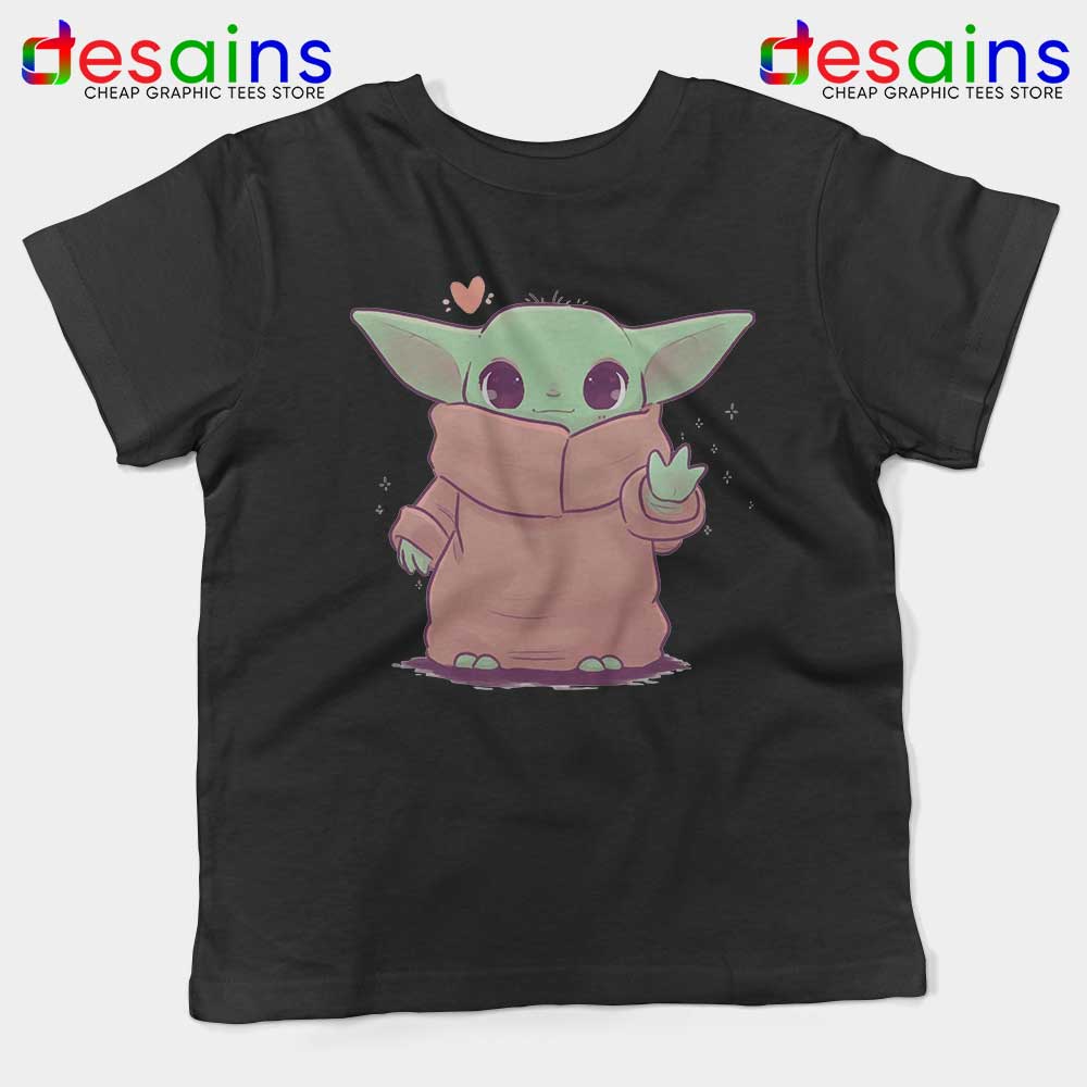 Love Baby Cute Jedi Black Kids Tshirt Baby Yoda Star Wars Youth