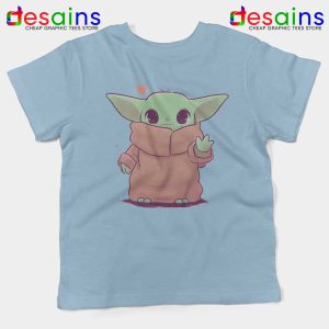 Love Baby Cute Jedi Light Blue Kids Tshirt Baby Yoda Star Wars Youth