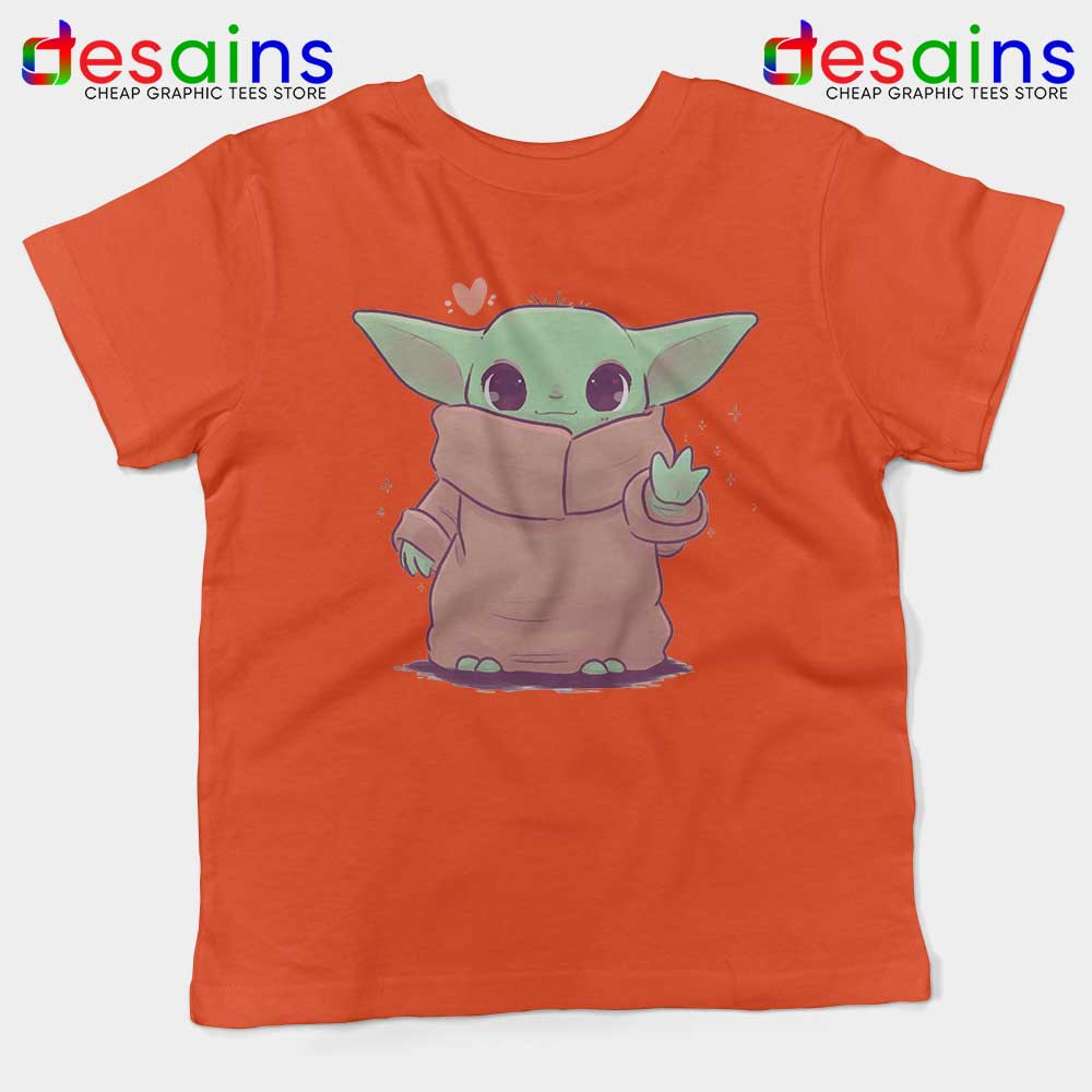 Love Baby Cute Jedi Orange Kids Tshirt Baby Yoda Star Wars Youth