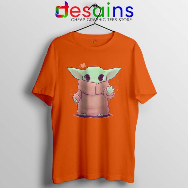 Love Baby Cute Jedi Orange Tshirt Baby Yoda Star Wars Tee Shirts