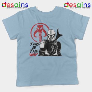 Mando This is The Way Light Blue Kids Tshirt Star Wars Mandalorian Youth