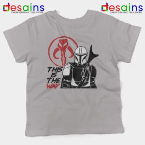 Mando This is The Way Light Grey Kids Tshirt Star Wars Mandalorian Youth