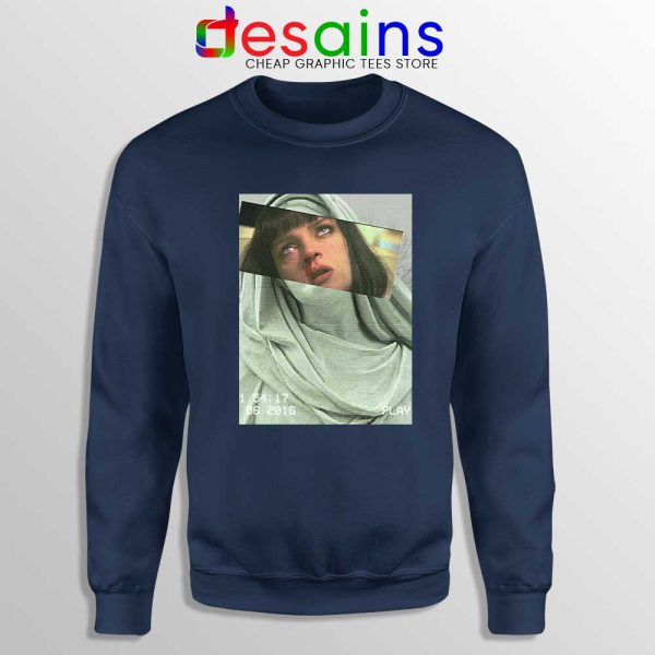 Mia Wallace Maria Navy Sweatshirt Quentin Tarantino Pulp Fiction Sweaters