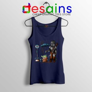 My Neighbor Baby Yoda Tank Navy Top The Mandalorian Tops