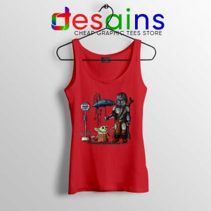 My Neighbor Baby Yoda Tank Red Top The Mandalorian Tops