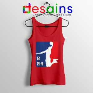 NBA League Logo Kobe Red Tank Top RIP Black Mamba Tops