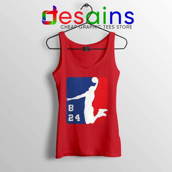 NBA League Logo Kobe Red Tank Top RIP Black Mamba Tops