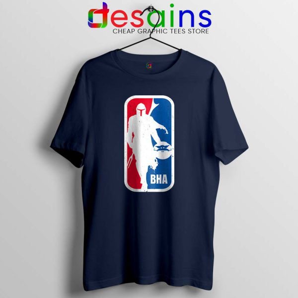 NBA Logo Mandalorian Navy Tshirt The Black BHAlir Tees