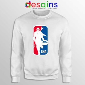 NBA Logo Mandalorian White Sweatshirt The Black BHAlir Sweaters